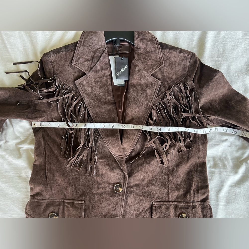 BLANK NYC Womens Luxury Oversized Blazer with Pockets, Chocolate Souffle - Picture 9 of 11
